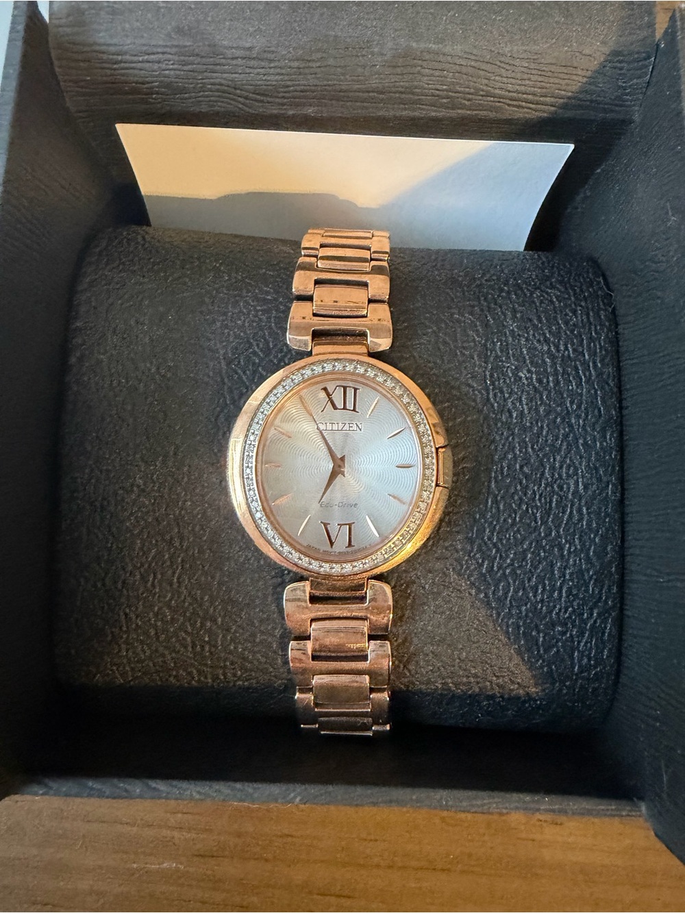 Citizen Women’s Rose Gold Bracelet Watch with Crystal Accent